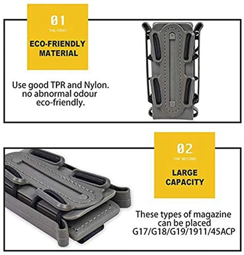 Tactical Molle 9mm Magazine Pouch Pistol Mag Holder