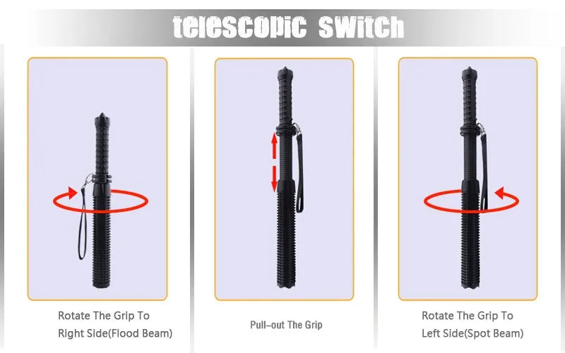 Baseball Bat LED Flashlight AluminumAlloy