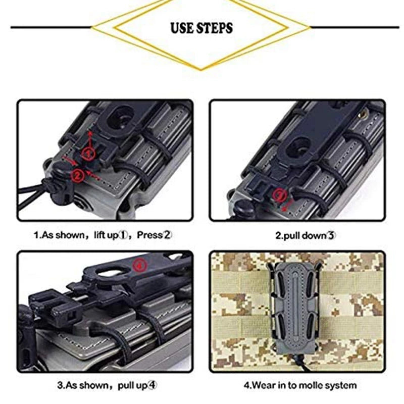 Tactical Molle 9mm Magazine Pouch Pistol Mag Holder