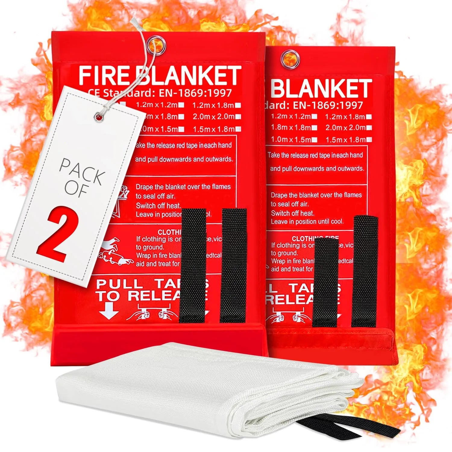 2 Fire Blanket Flame Retardant