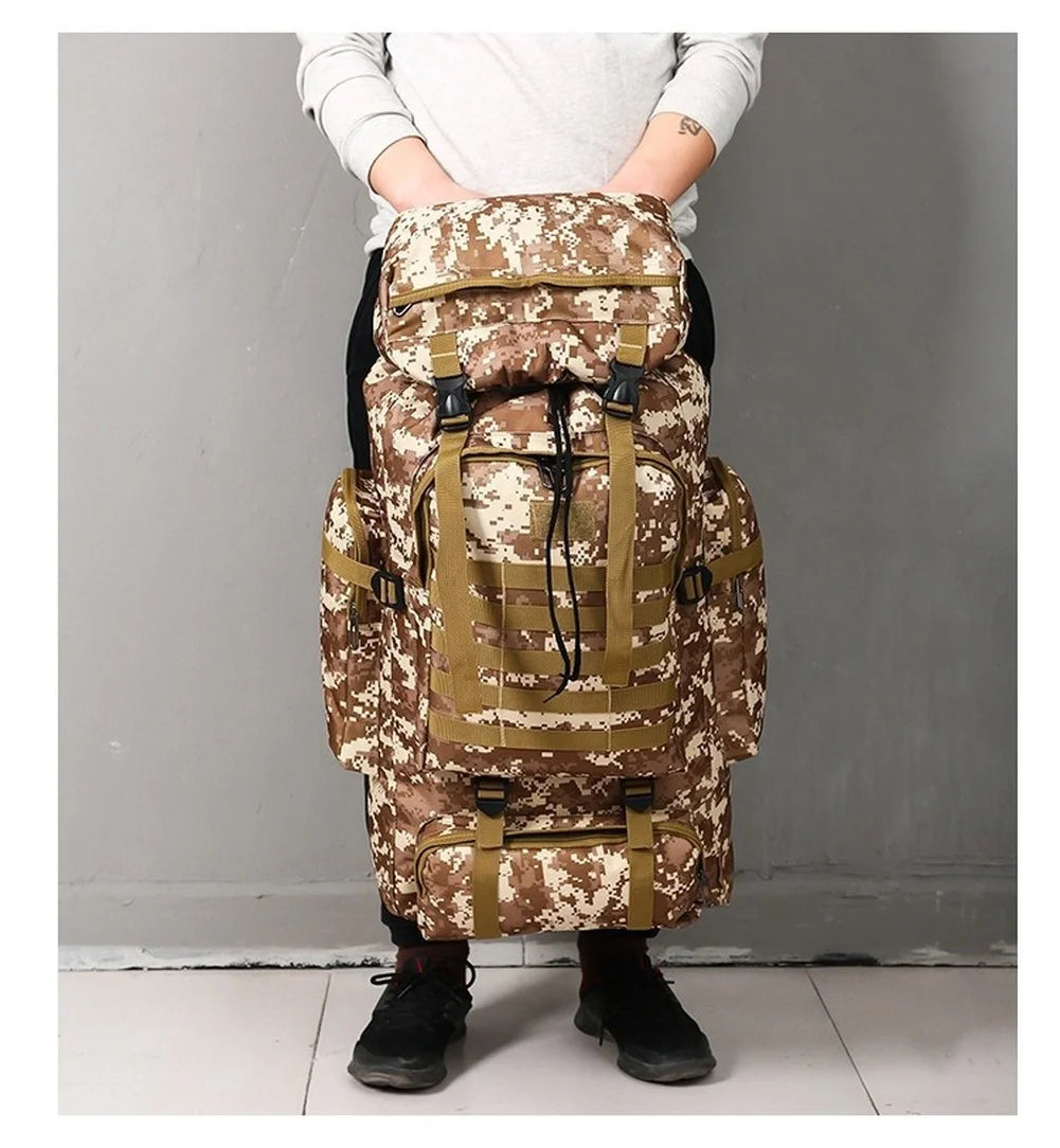 80L/100L  Mountaineering Bag Climb Bag Tactical Large Backpack Outdoors