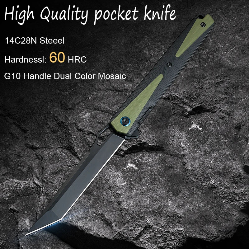Sandvik 14C28N Steel Blade Pocket Knife,