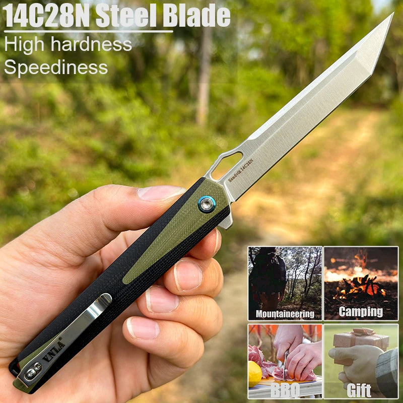 Sandvik 14C28N Steel Blade Pocket Knife,