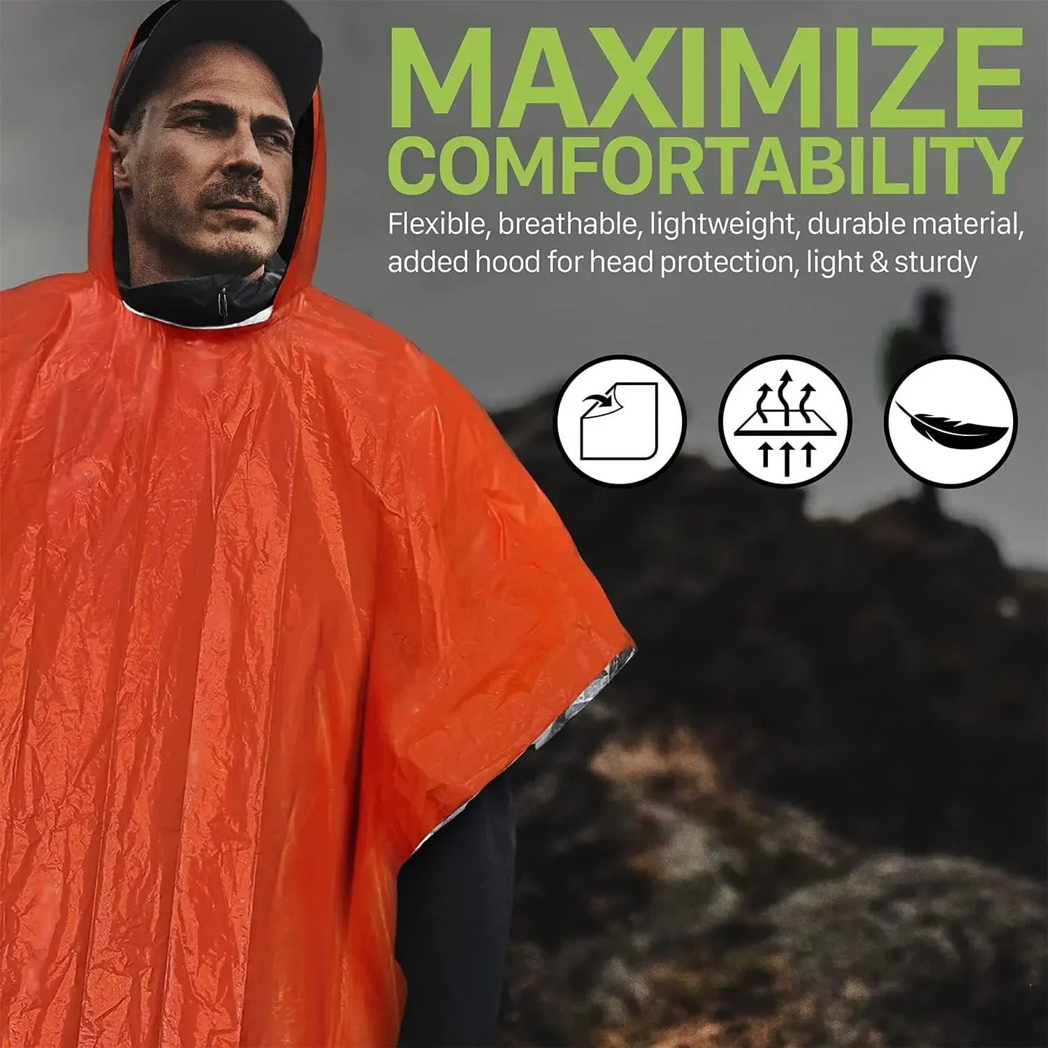 Emergency Weather Resistant Raincoat - Waterproof