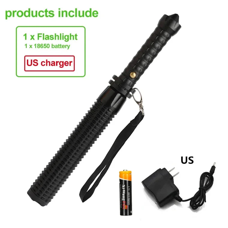 Baseball Bat LED Flashlight  Super Bright Self Defense Mace