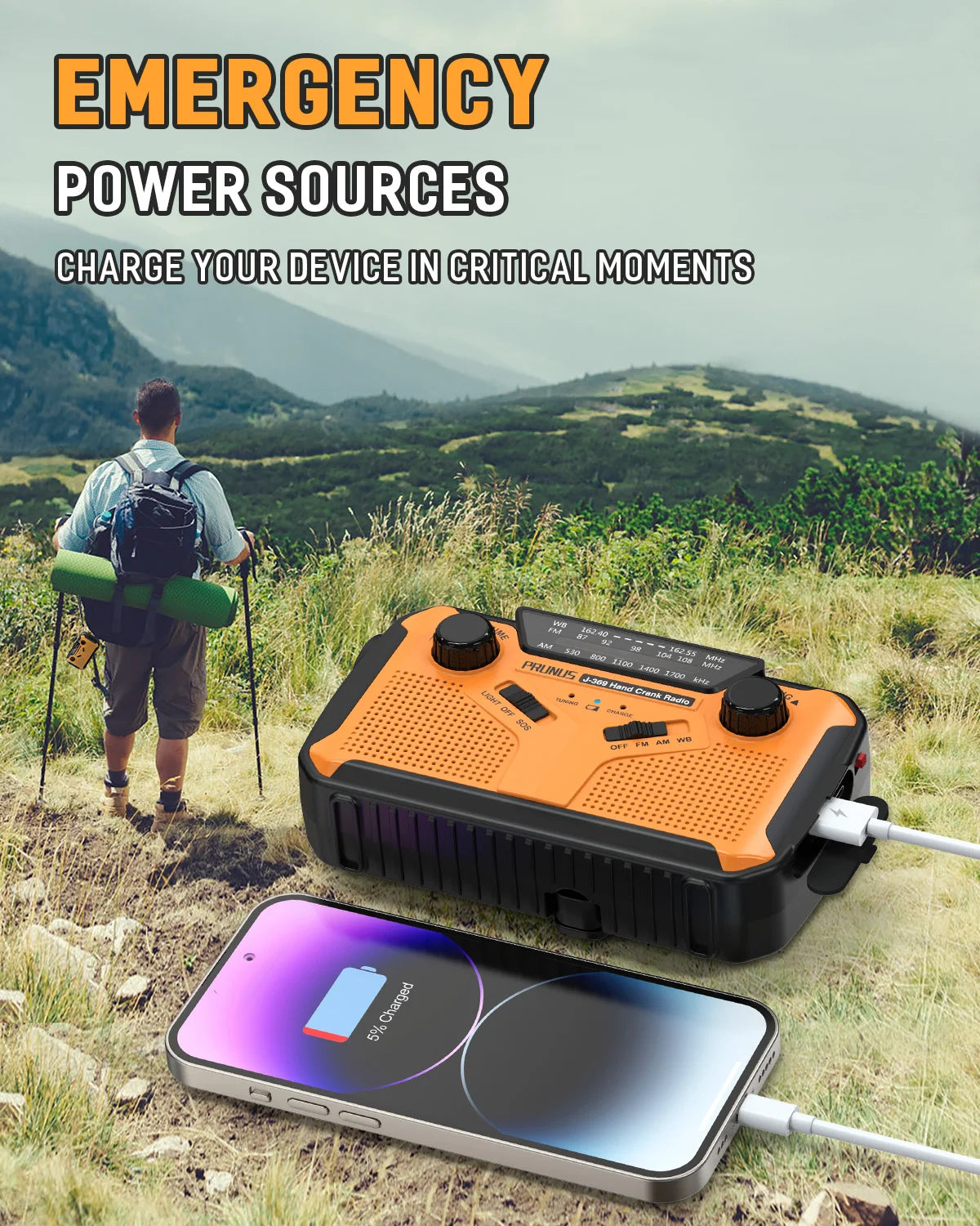 Solar Power Radio Hand Crank Charging