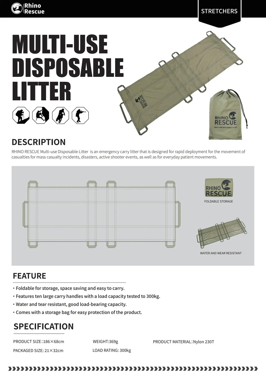 RESCUE Portable stretcher