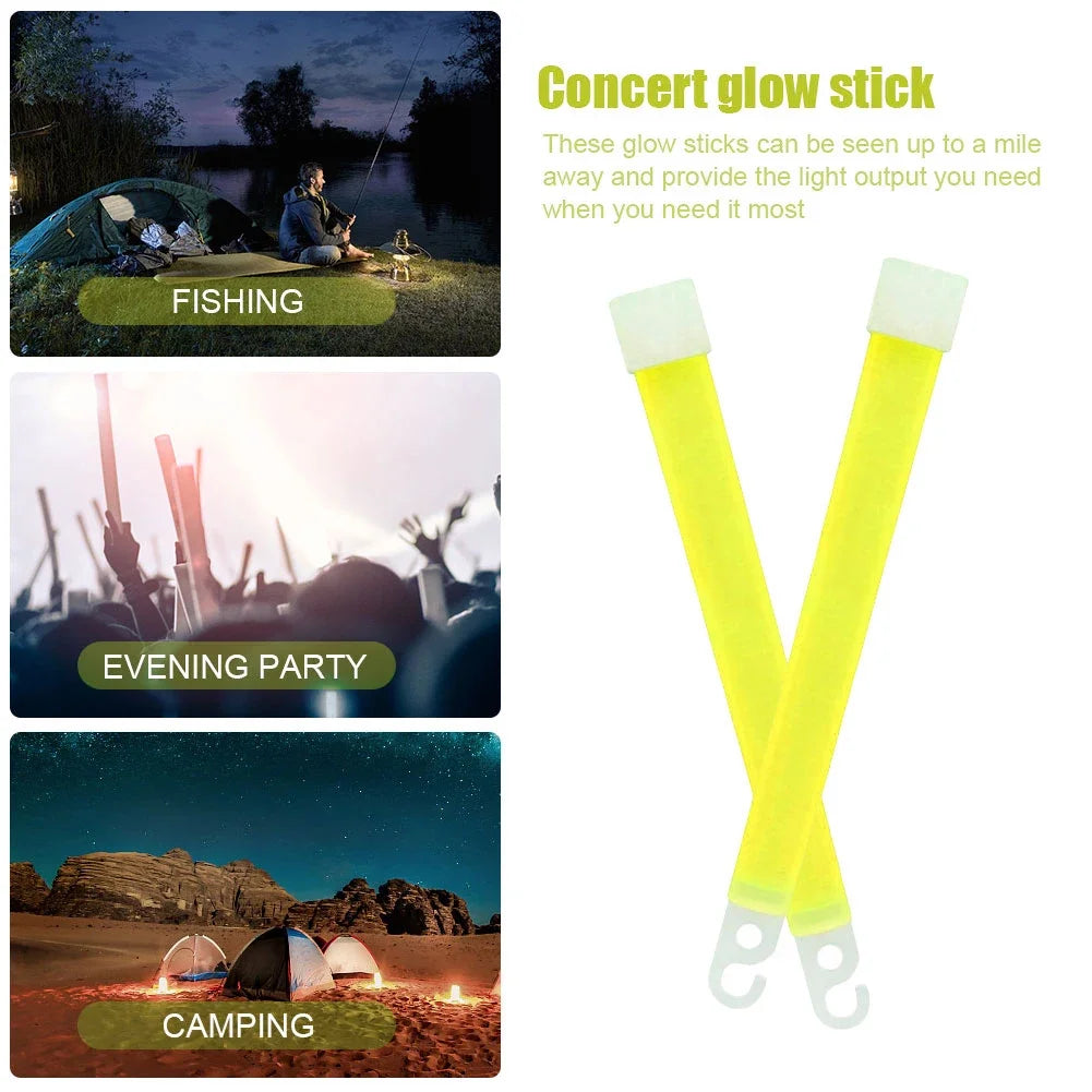 1-50pcs Glow Sticks with Hook 6 inch Fluorescence