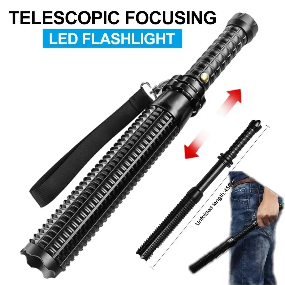 Baseball Bat LED Flashlight  Super Bright Self Defense Mace
