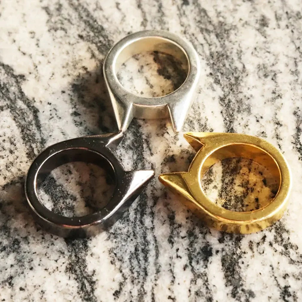 Rings Broken Window Cat's Ear Safety Survival Metal Defense Ring