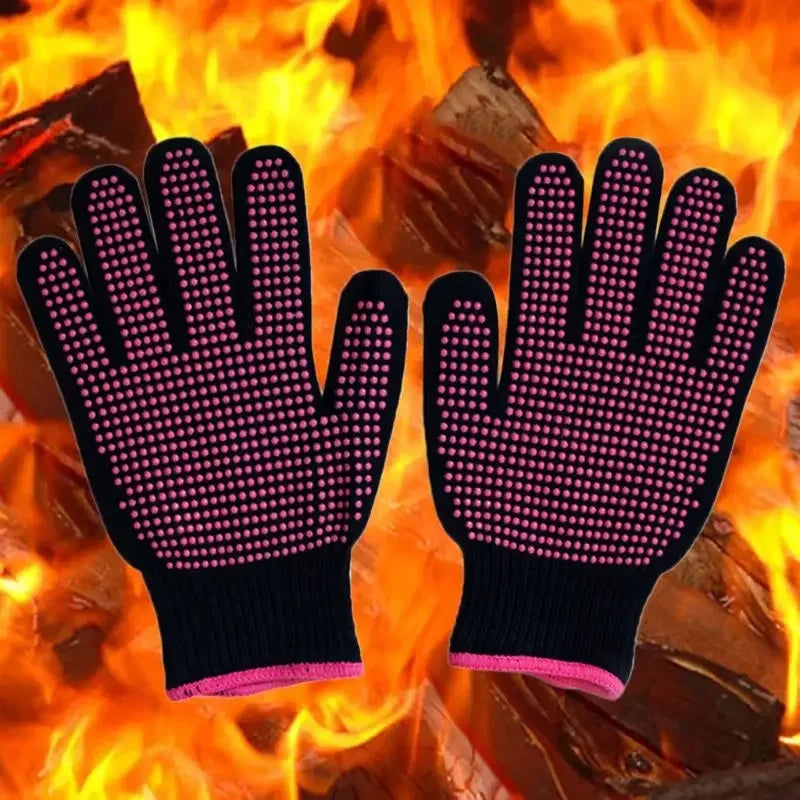 1 Pair Heat Resistant Oven Gloves - Cut Resistant
