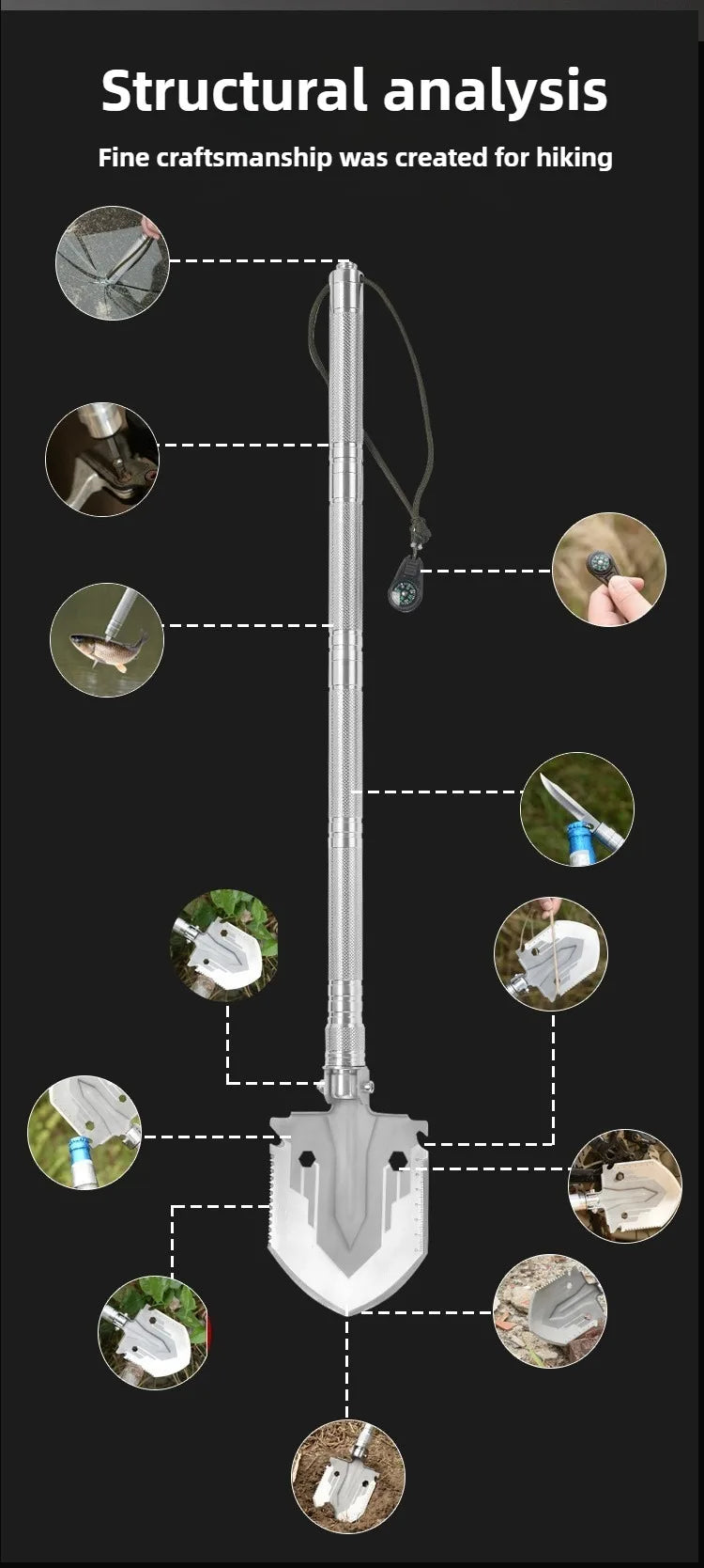 Multifunctional Shovel Folding Military Shovel Self-defense\