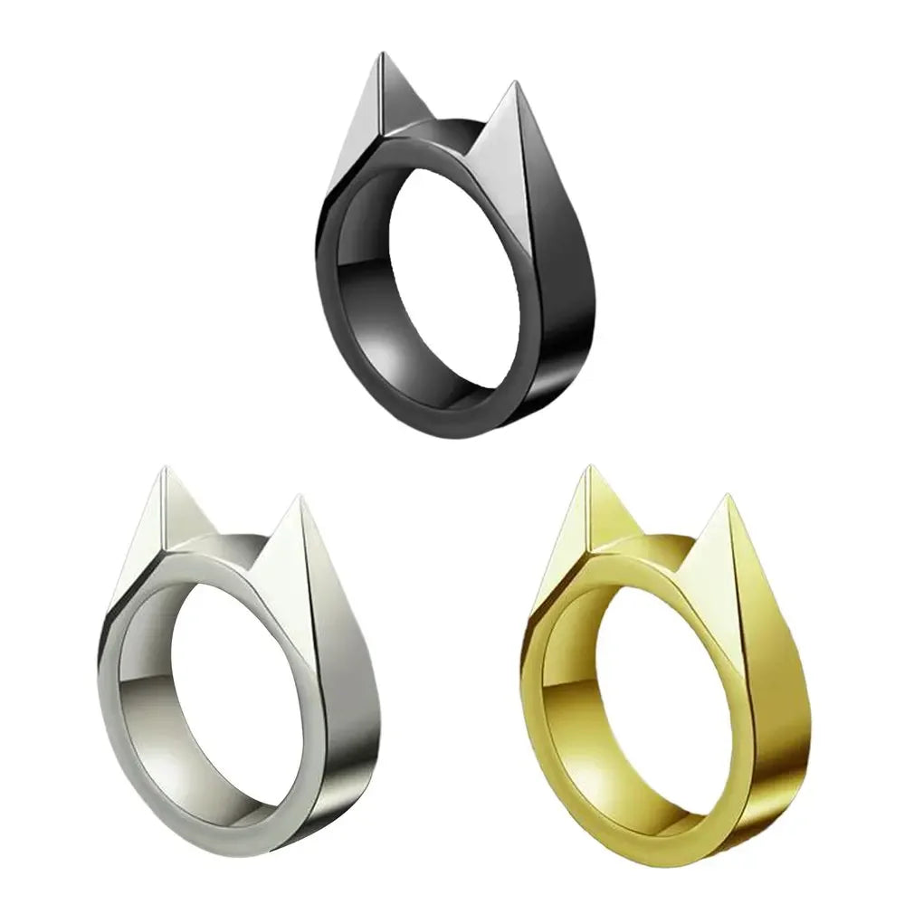 Rings Broken Window Cat's Ear Safety Survival Metal Defense Ring