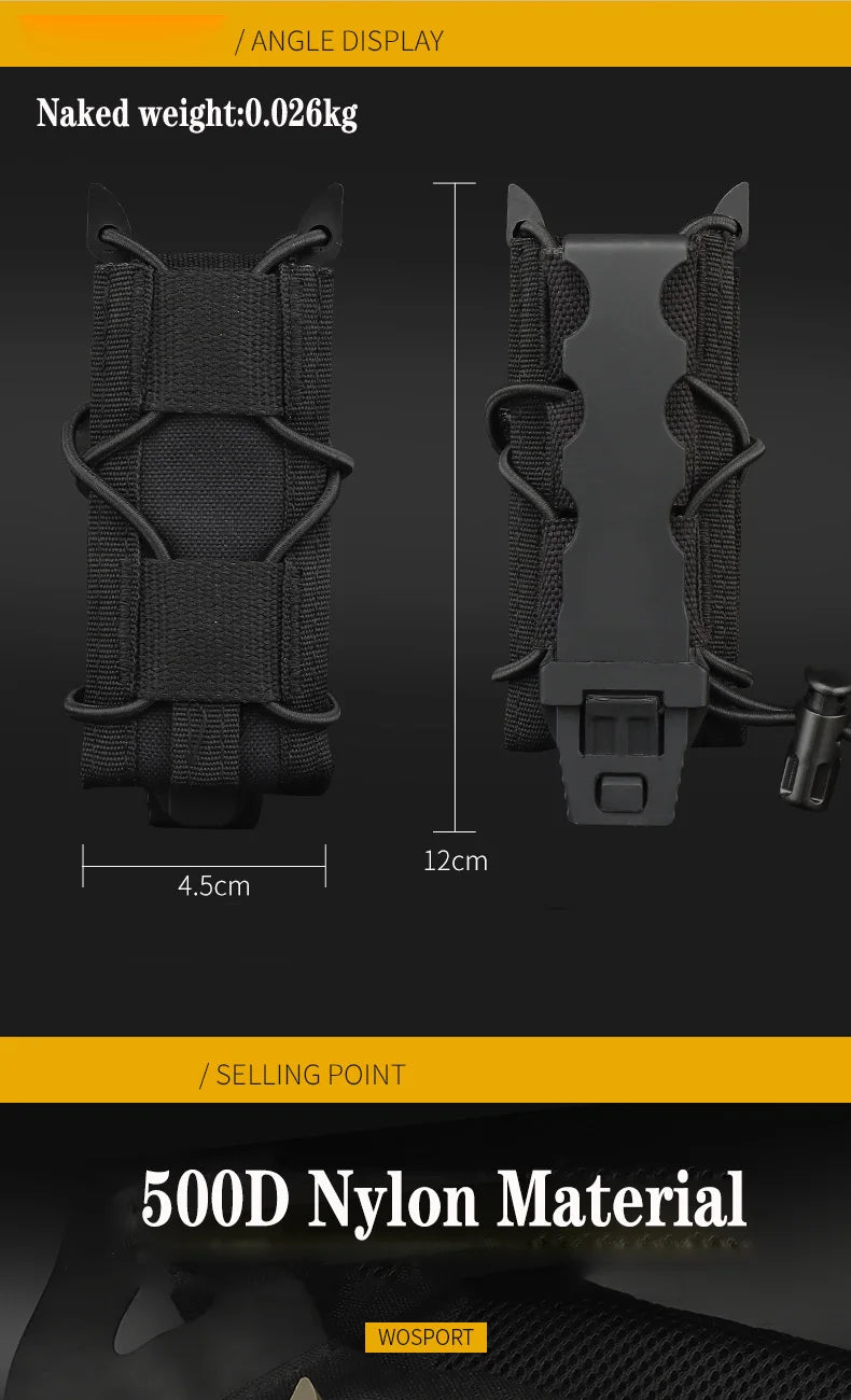 Tactical Molle 9mm Magazine Pouch Pistol Mag Holder