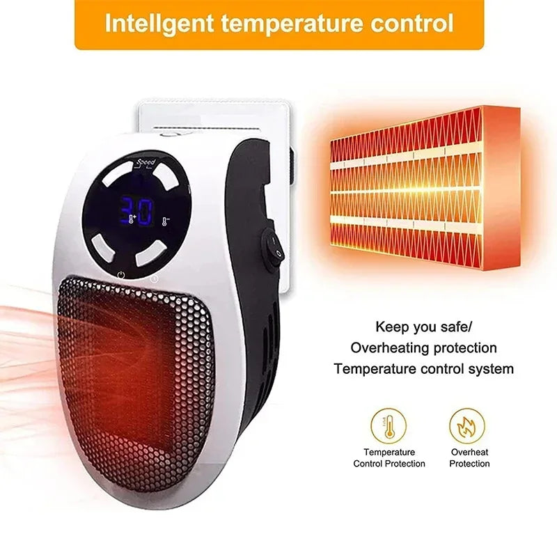 350W Portable Wall Mounted Heater with Remote Control