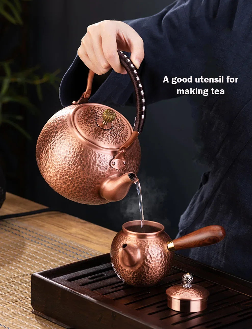 600/1200/1600ml Pure Copper Boiling Tea Kettle