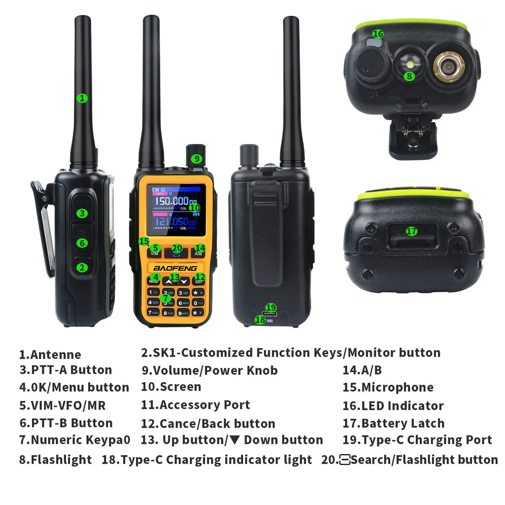 2PCS/Pack Baofeng UV-5R Mini Dual Band Dual PTT Walkie Talkie