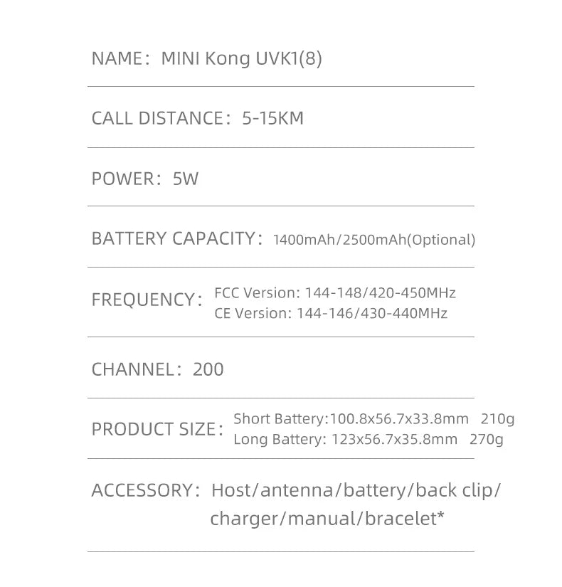 UV-K1(8) Air Band Walkie Talkie 50-600MHz Full Band Receive UHF VHF Ham Radio Wireless