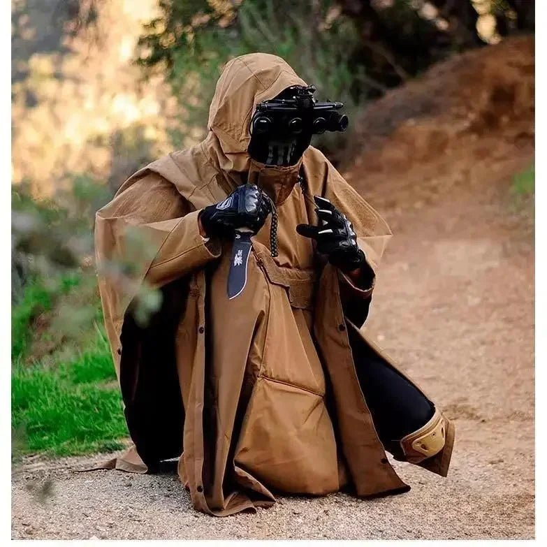 Outdoor Multi-function Tactical Poncho Cloak Camping Raincoat