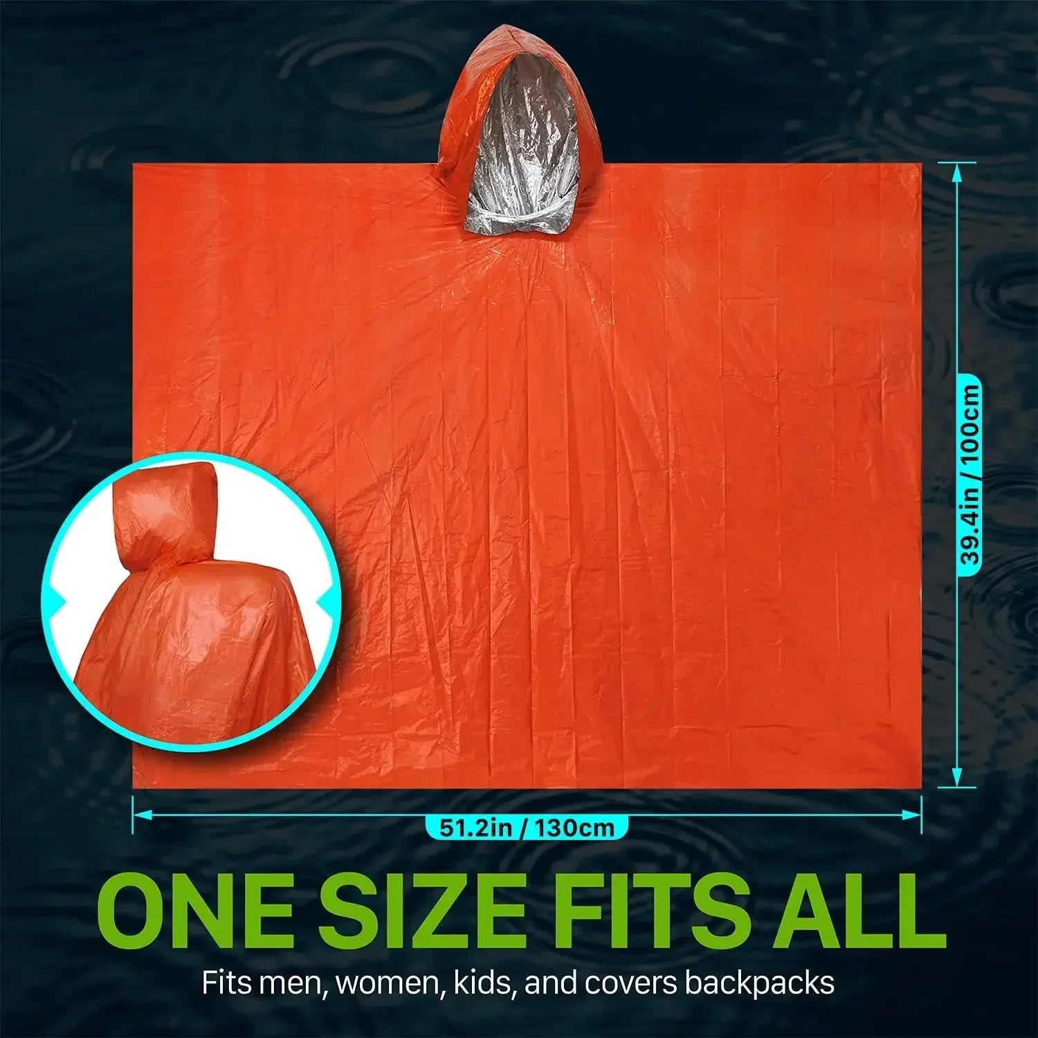 Emergency Weather Resistant Raincoat - Waterproof
