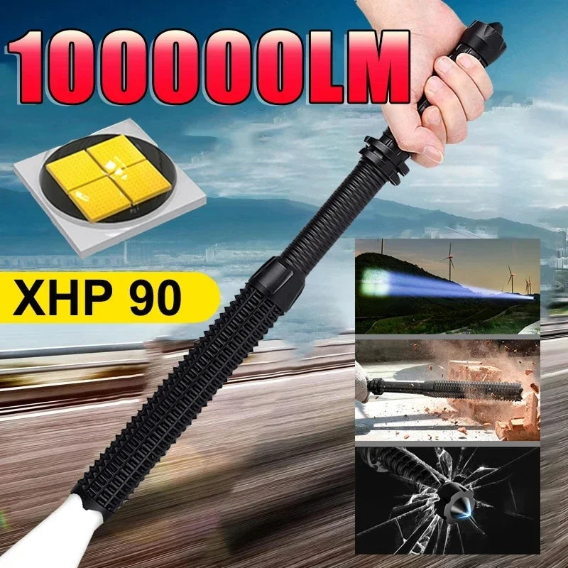 Baseball Bat LED Flashlight  Super Bright Self Defense Mace