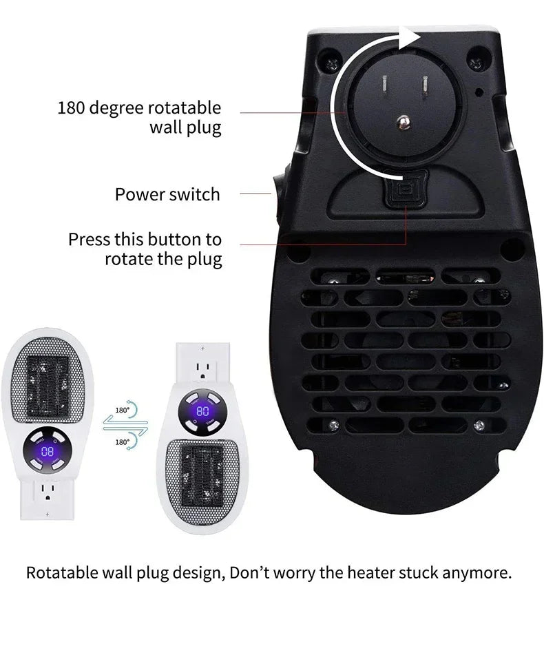 350W Portable Wall Mounted Heater with Remote Control