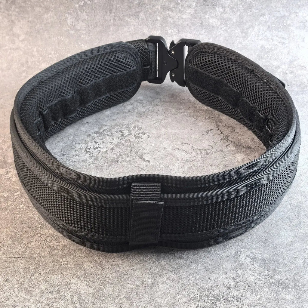 Men's Tactical Hard Waistband with Alloy Buckle Multifunctional Training Belt Extended Armed Workwear Black Solid Spring-Fall