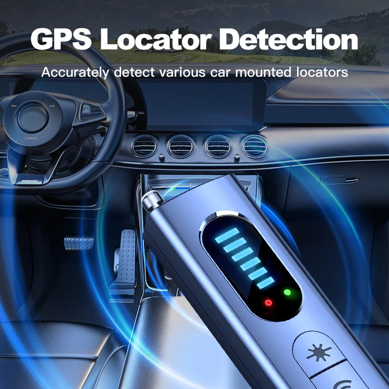 Anti-Spy Car GPS Tracker Hidden Camera Detector RF Wireless Signal Scanner Bug Detection Gadget for Security Protection