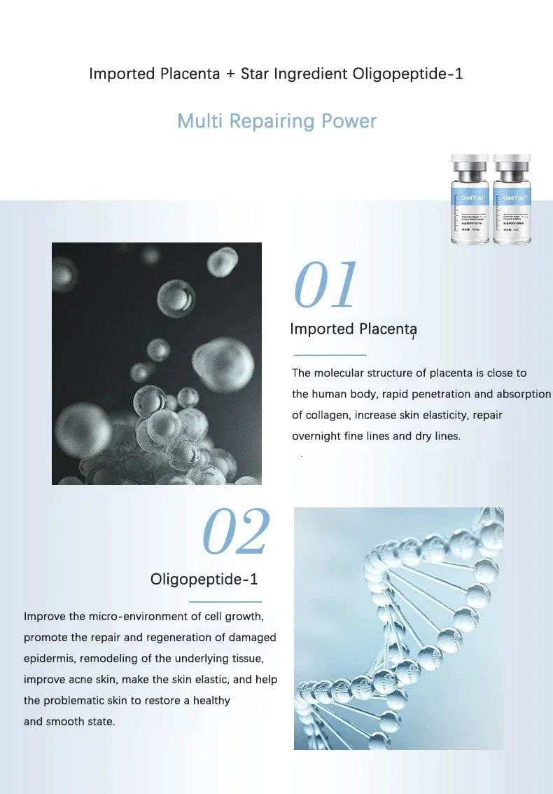 Oligopeptide Placenta Freeze-dried Powder Essence Repair Facial Moisturiz Hydrating Pore Shrinkage Skin Rejuvenation Skin Care
