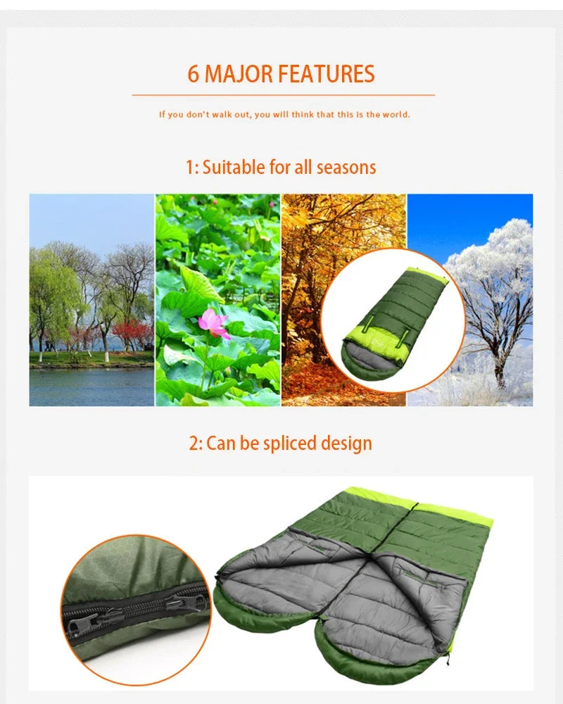 Camping Sleeping Bag Ultralight Waterproof 4 Season Warm Envelope Backpacking Sleeping Bag for Adults Outdoor Traveling Hiking