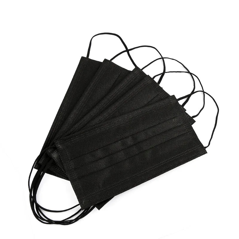 10-600pcs mask Disposable black face masks