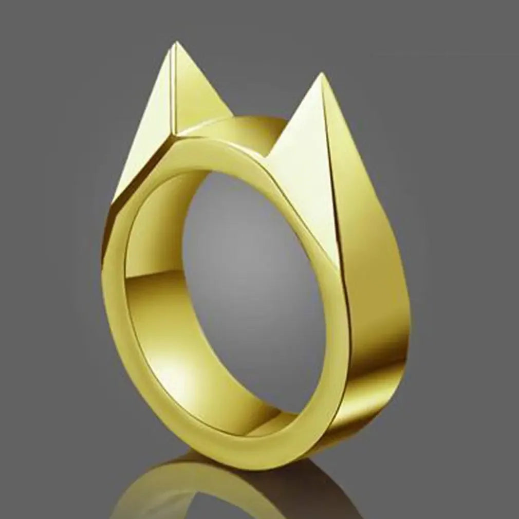 Rings Broken Window Cat's Ear Safety Survival Metal Defense Ring