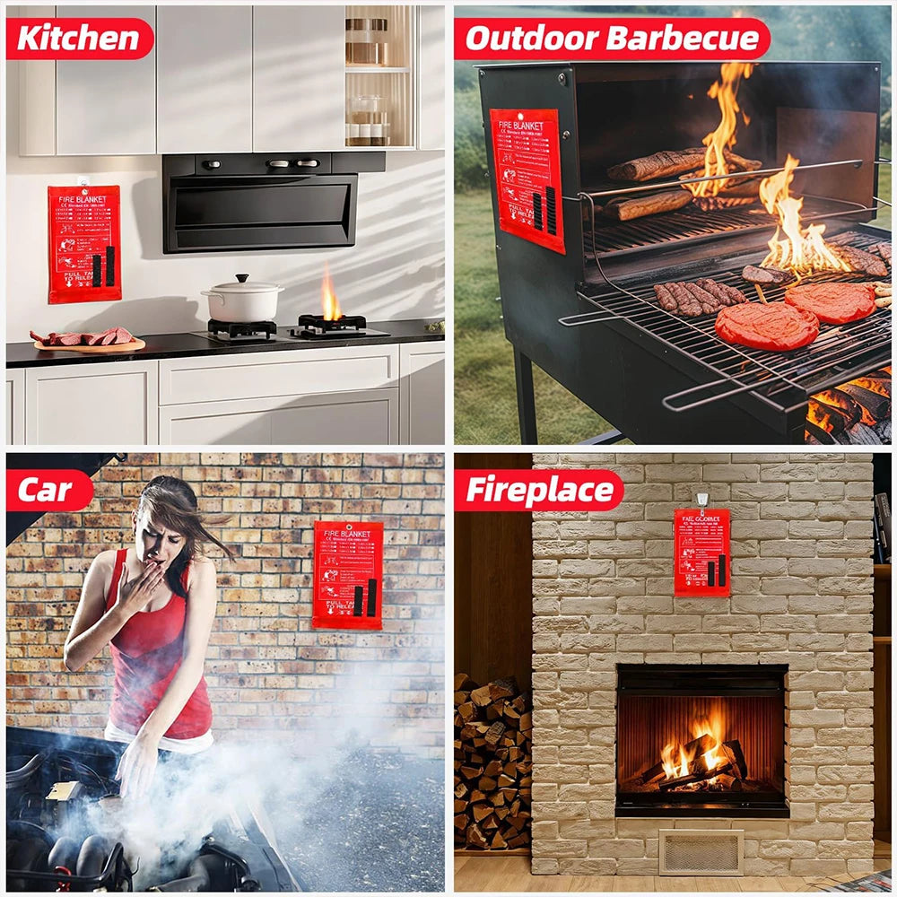 Fire Blanket Flame Retardant Set of 2