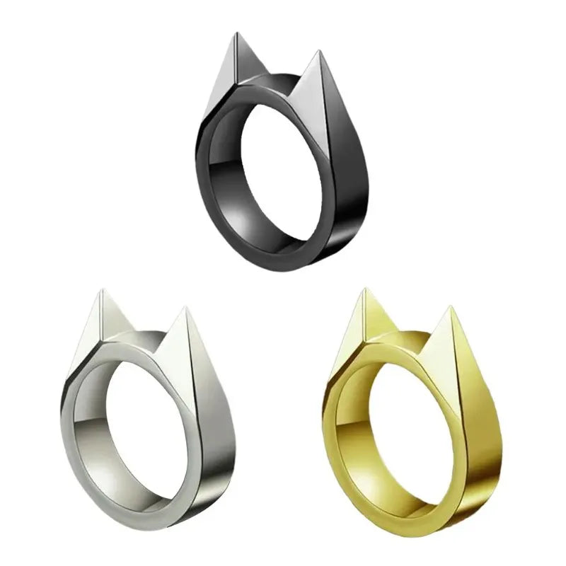 Rings Broken Window Cat's Ear Safety Survival Metal Defense Ring