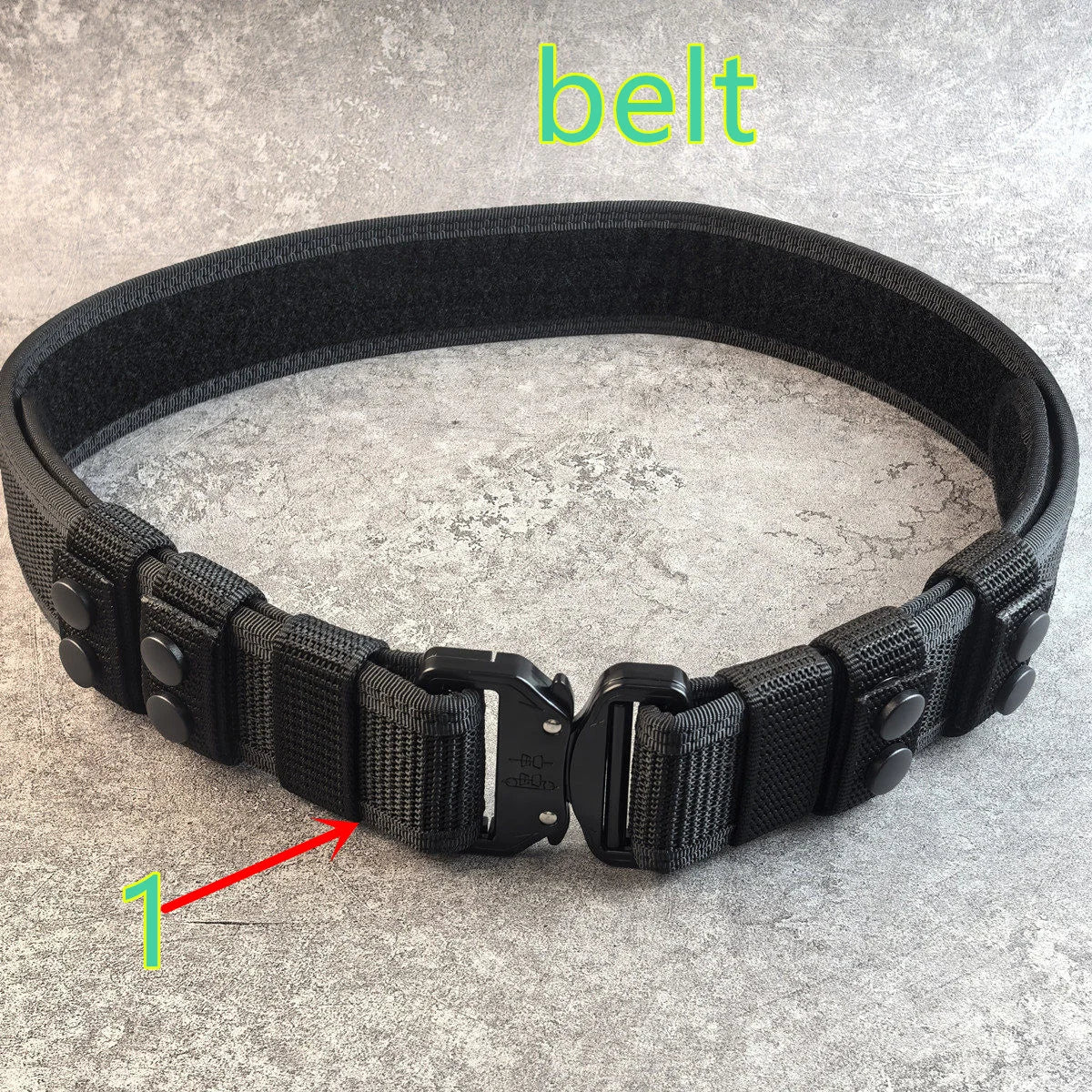 Men's Tactical Hard Waistband with Alloy Buckle Multifunctional Training Belt Extended Armed Workwear Black Solid Spring-Fall