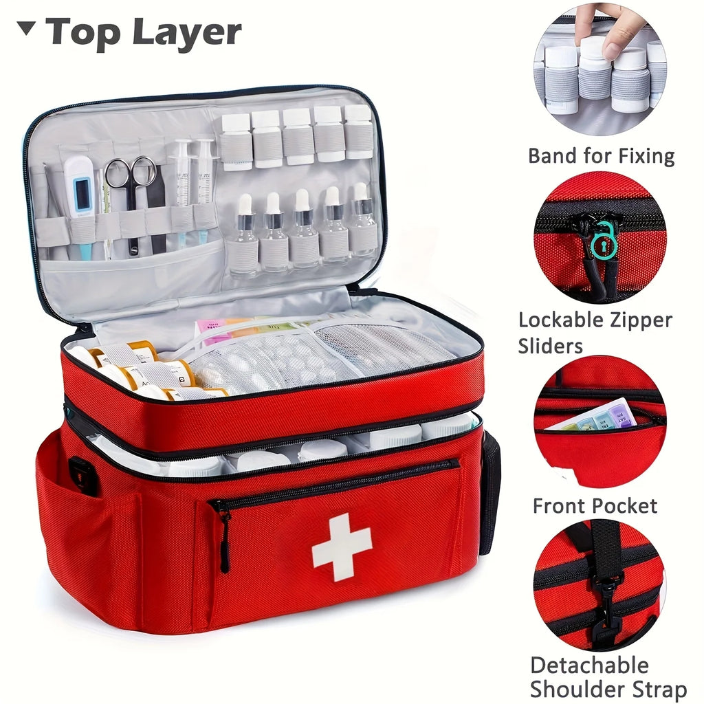 Large capacity travel medicine storage bag,