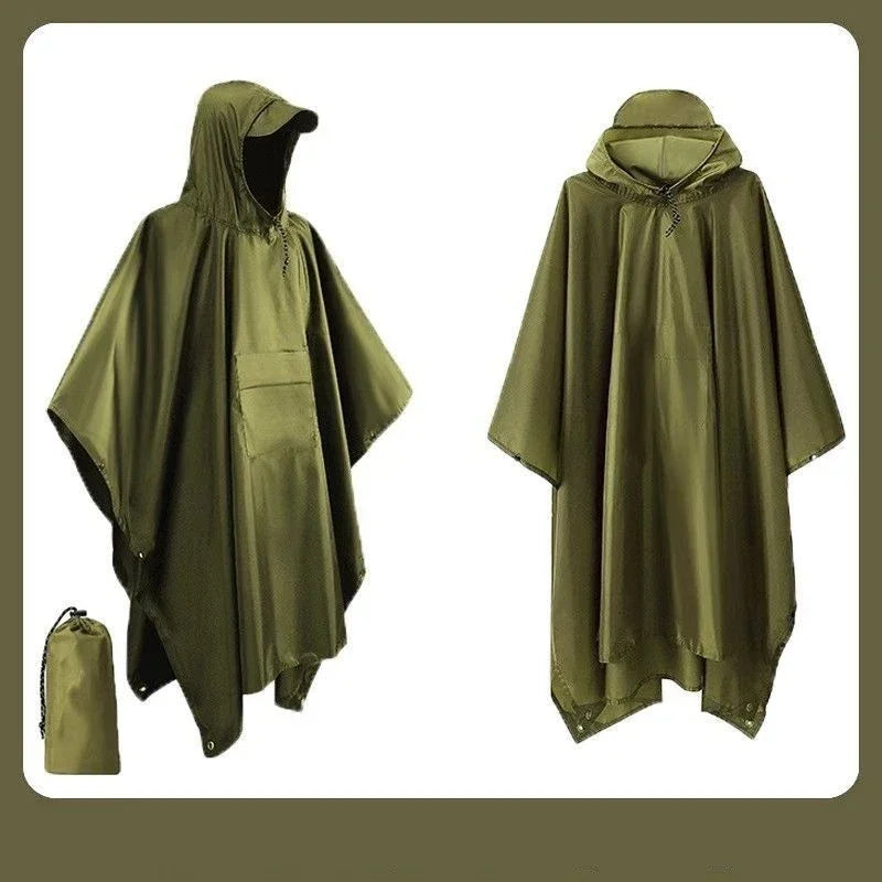 Outdoor Multi-function Tactical Poncho Cloak Camping Raincoat