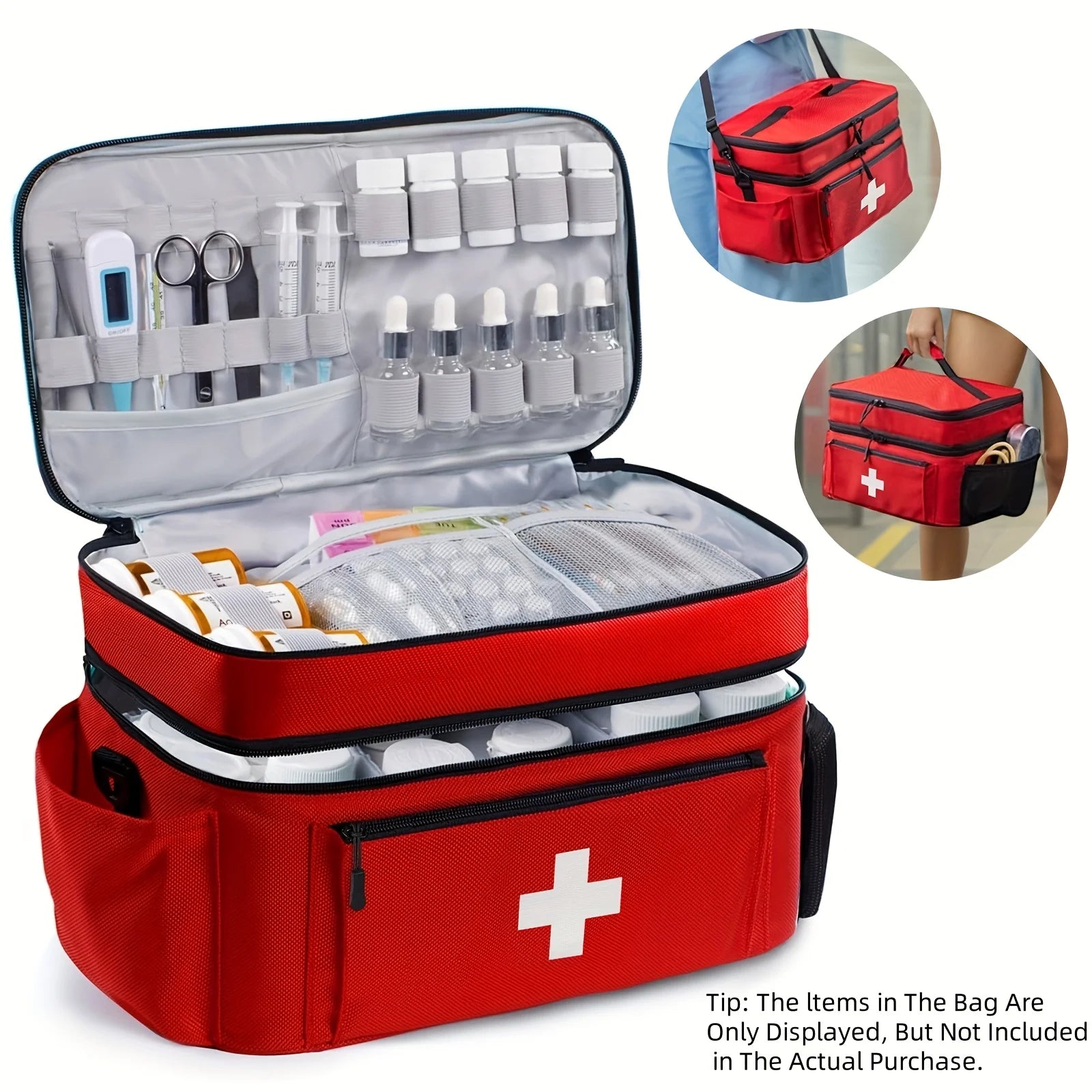 Large capacity travel medicine storage bag,