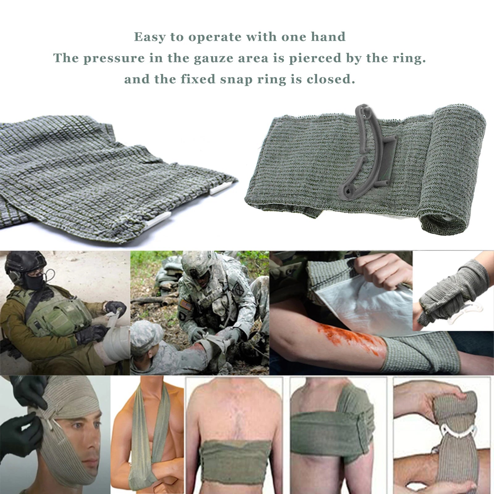 5/10PCS  Bandage First Aid Trauma Hemostatic Bandage Kit
