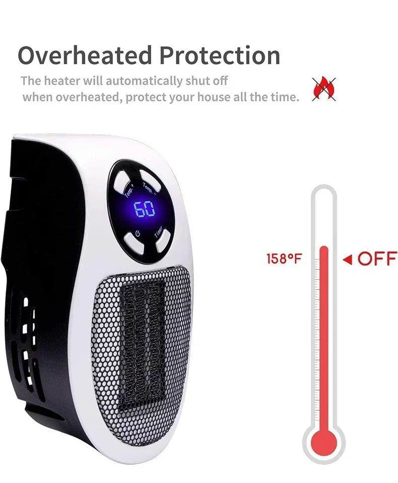 350W Portable Wall Mounted Heater with Remote Control
