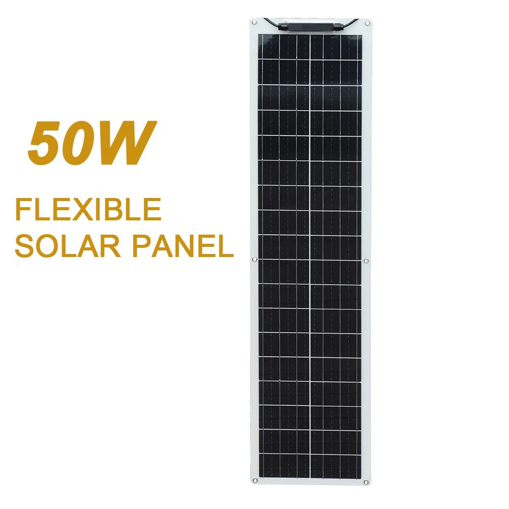 WUZECK Flexible Solar Panel kit 50 Watt  PV Module 100 Watt 12V 24V