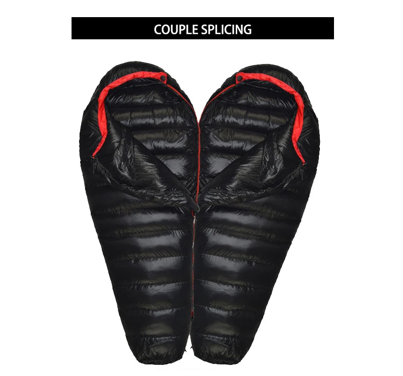 Adult Winter down Sleeping Bag Mummy Style Warm White Goose down for Comfortable Temperature Scale -10℃~-20℃ Nylon Fabric