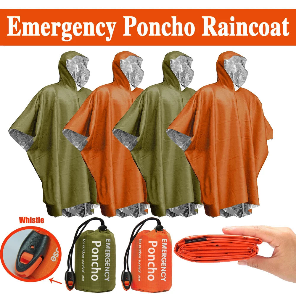 Emergency Rain Poncho Thermal Blanket Poncho