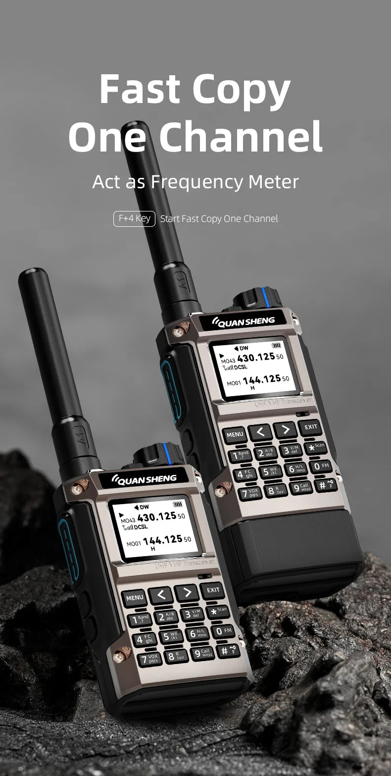 UV-K1(8) Air Band Walkie Talkie 50-600MHz Full Band Receive UHF VHF Ham Radio Wireless