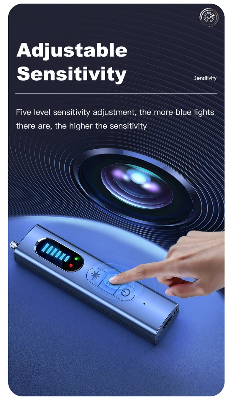 Anti-Spy Car GPS Tracker Hidden Camera Detector RF Wireless Signal Scanner Bug Detection Gadget for Security Protection