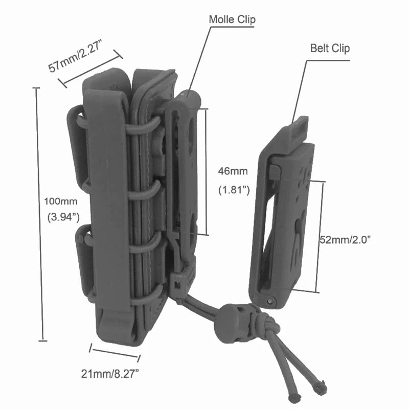Tactical Molle 9mm Magazine Pouch Pistol Mag Holder