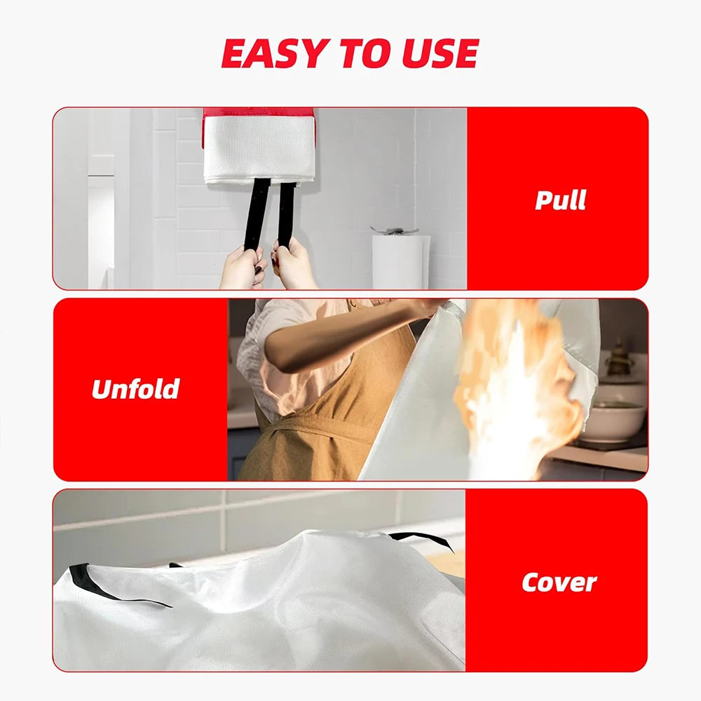 Fire Blanket Flame Retardant Set of 2