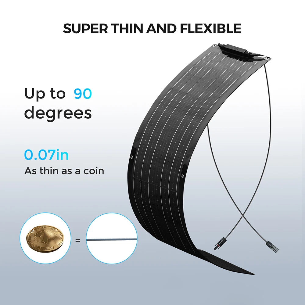 WUZECK Flexible Solar Panel kit 50 Watt  PV Module 100 Watt 12V 24V