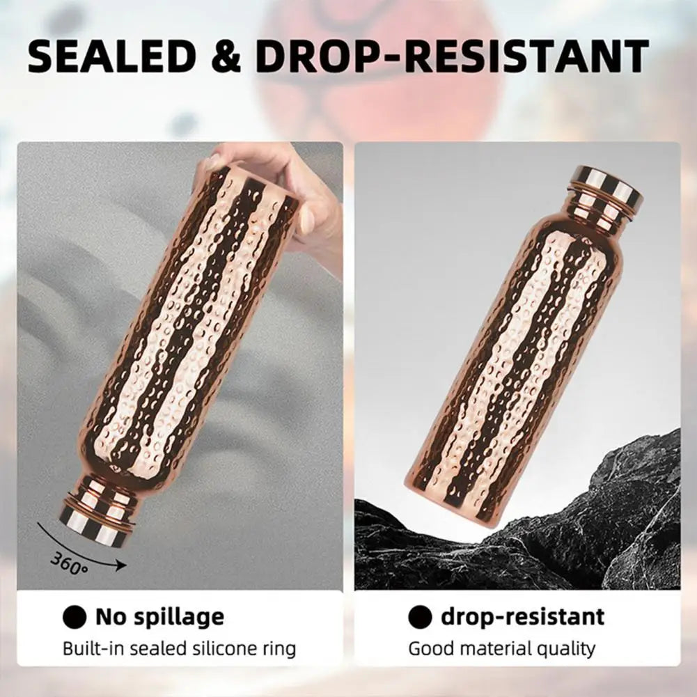 800ML Copper Drinking Bottle Hammer Pattern