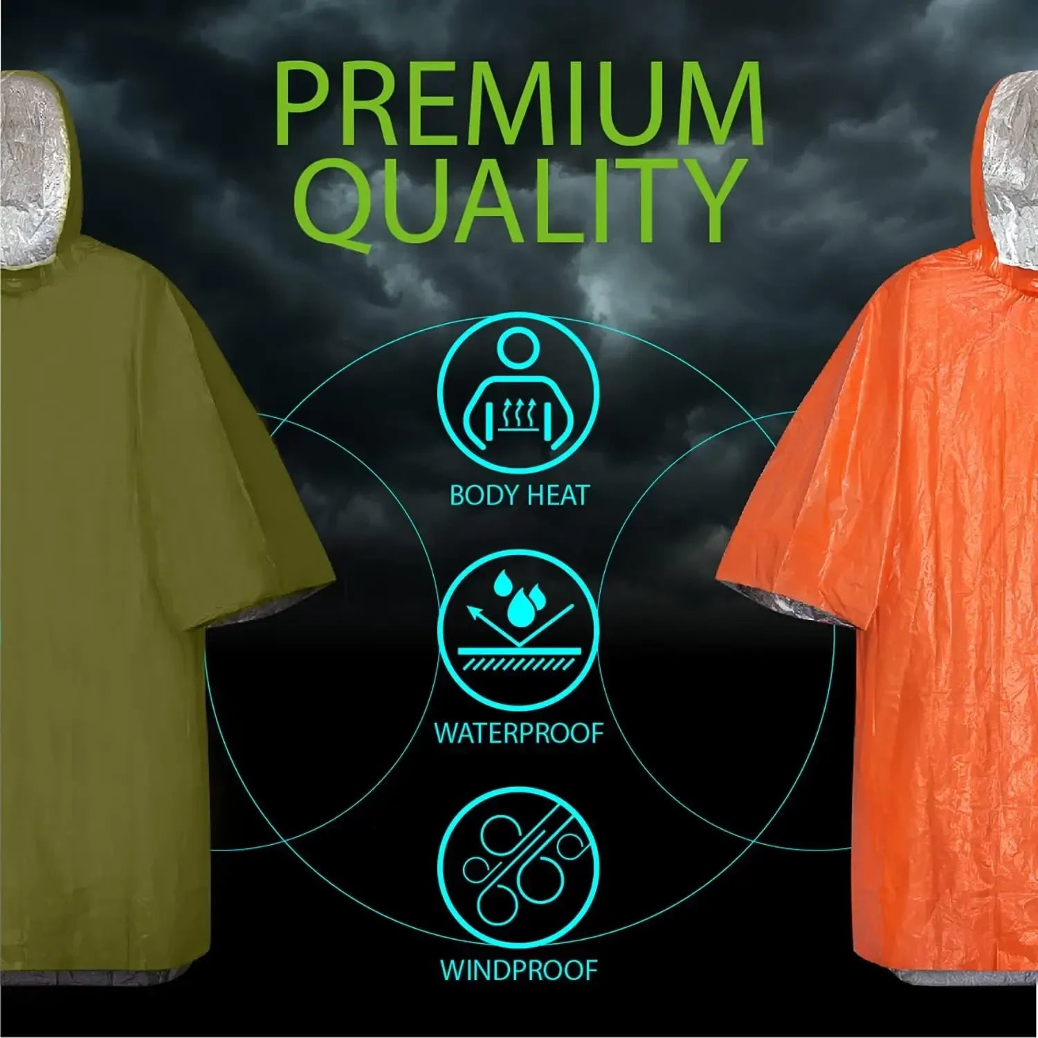 Emergency Weather Resistant Raincoat - Waterproof